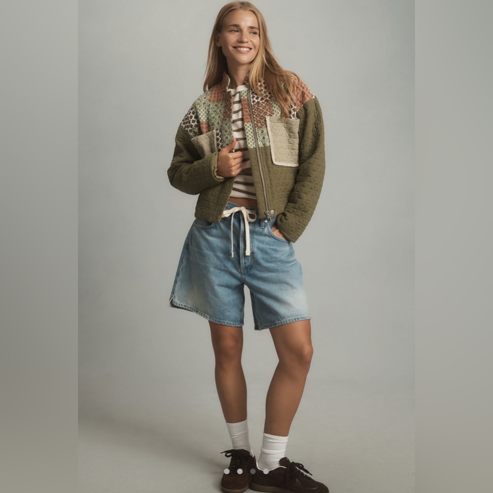 ANTHROPOLOGIE Avec Les Filles Printed Patchwork Jacket NWT Size XXS